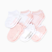 Burt's Bees Baby Unisex Baby Socks Ankle or Crew Height Made with Soft Organic Cotton, 6 Packs with Non-Slip Grips for Babies