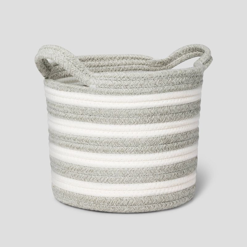 Pillowfort Striped Coiled Rope Basket.