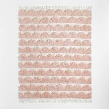 Crate and Kids Scallop Elegant Pink Flatweave Kids Performance Area Rug.