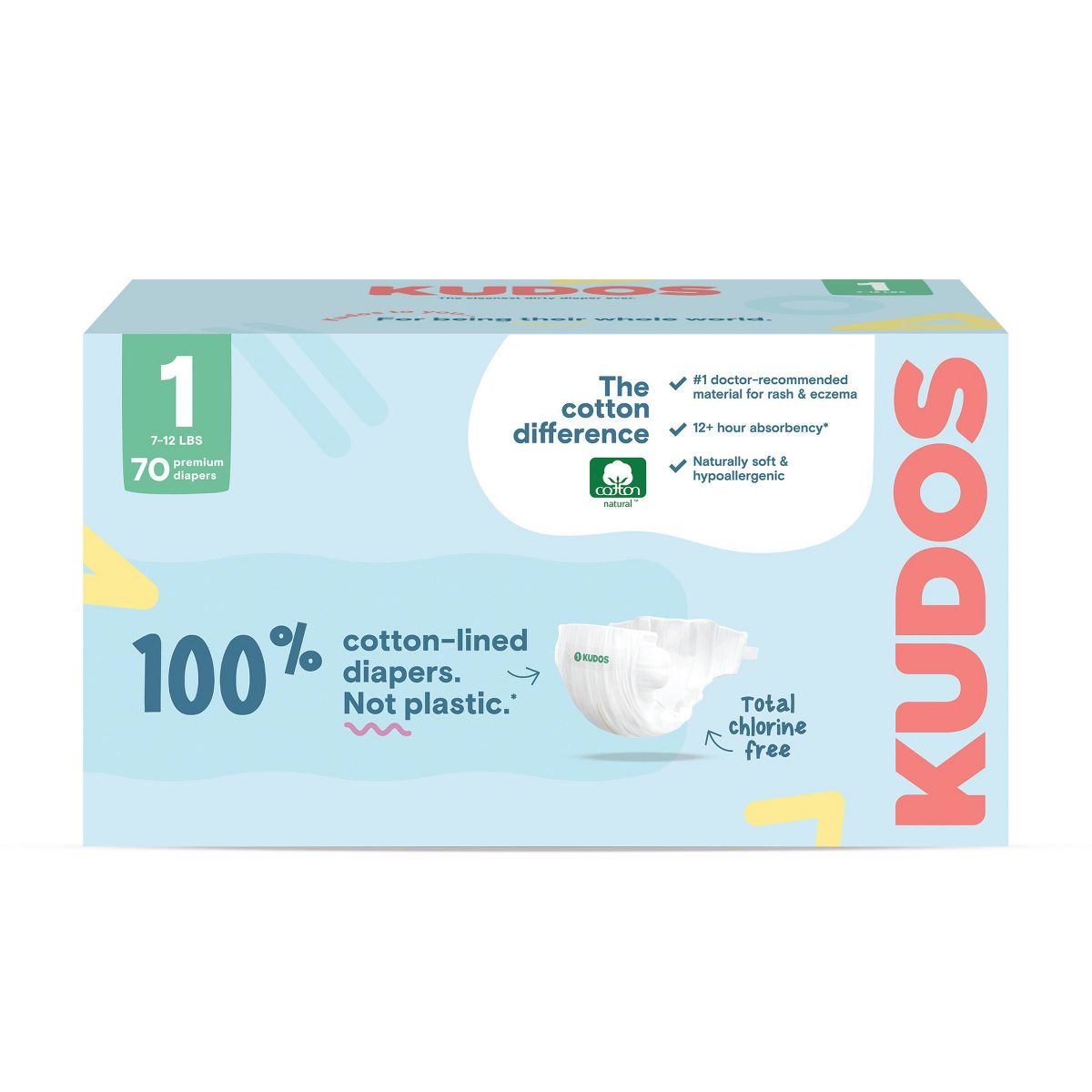 Chlorine Free Cotton-Lined Disposable Diapers.