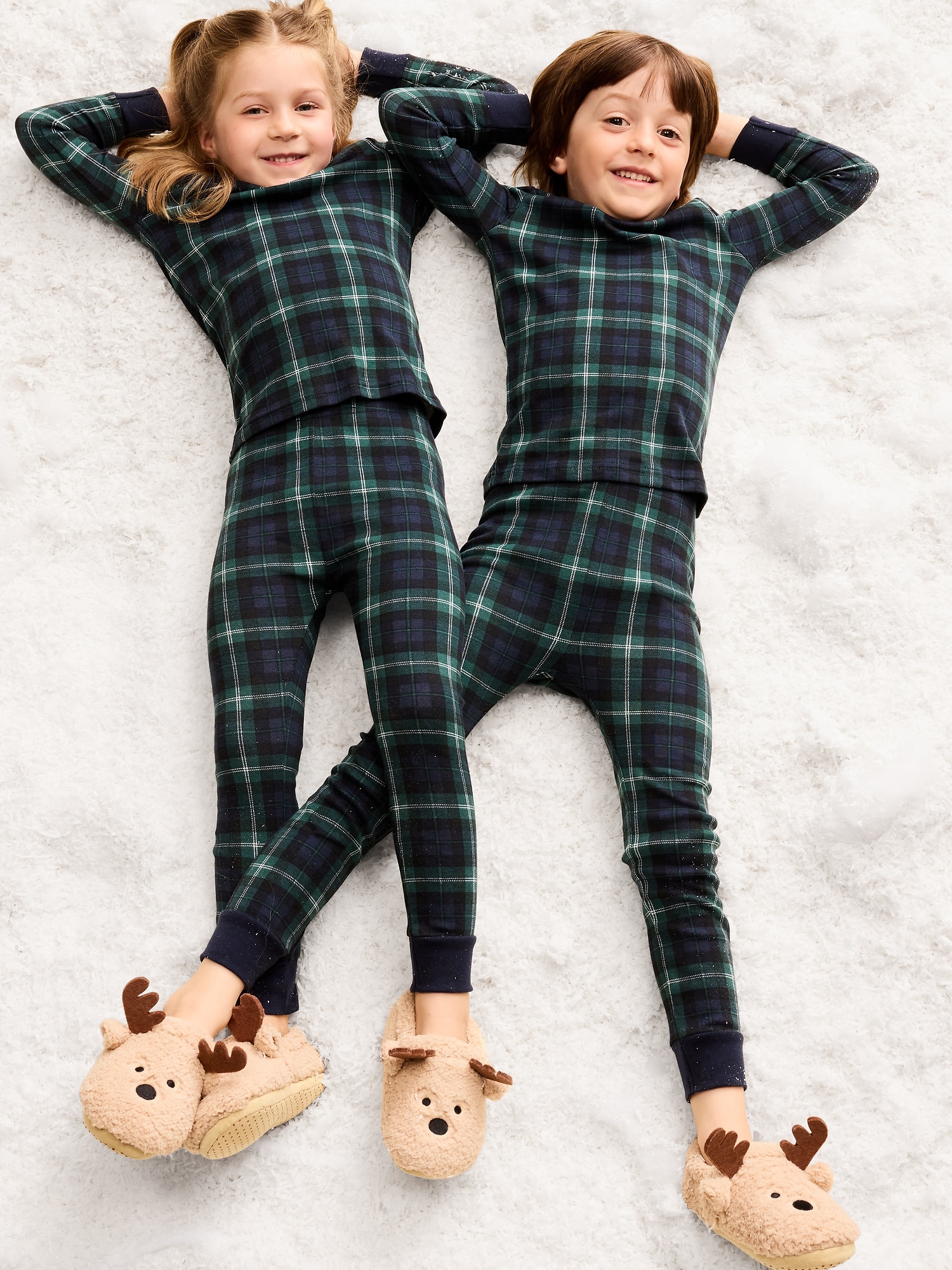 Navy Plaid Matching Family Pajamas.
