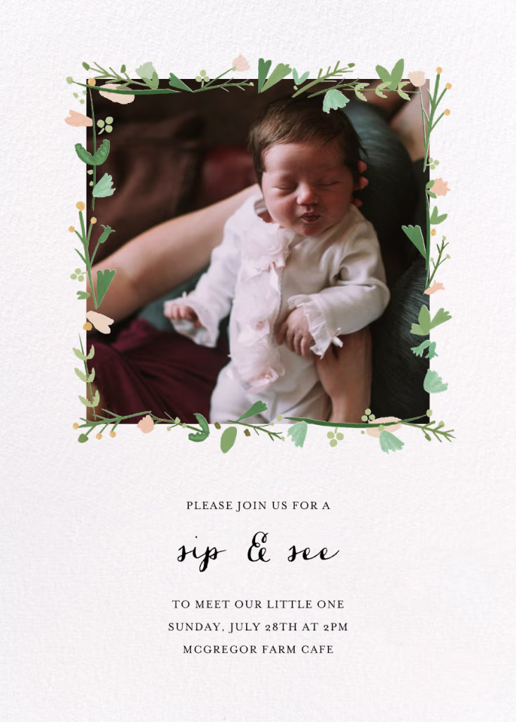 Miss Potter Photo - Sip and See Invitation.