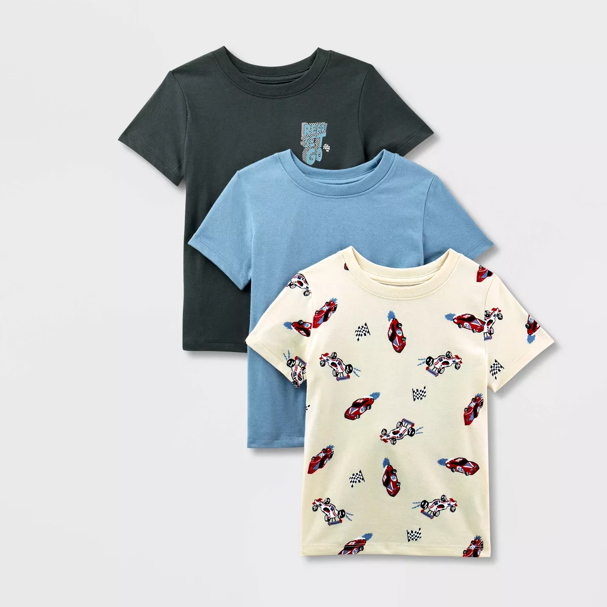 Short Sleeve Racecar T-Shirt, 3-Pack.