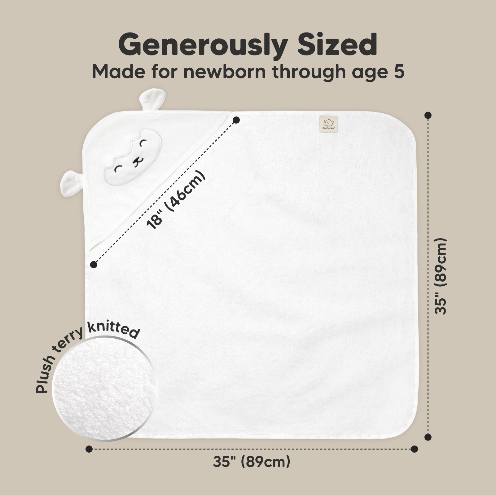 KeaBabies Cuddle Bamboo Viscose Hooded Towel.