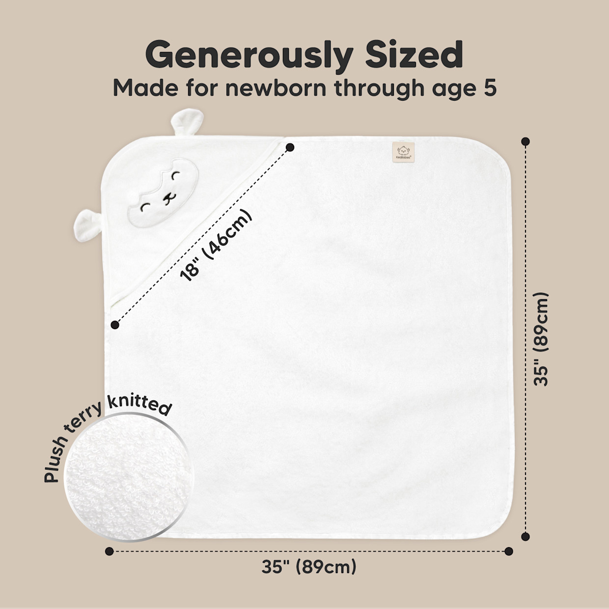 KeaBabies Cuddle Bamboo Viscose Hooded Towel - Lamb.