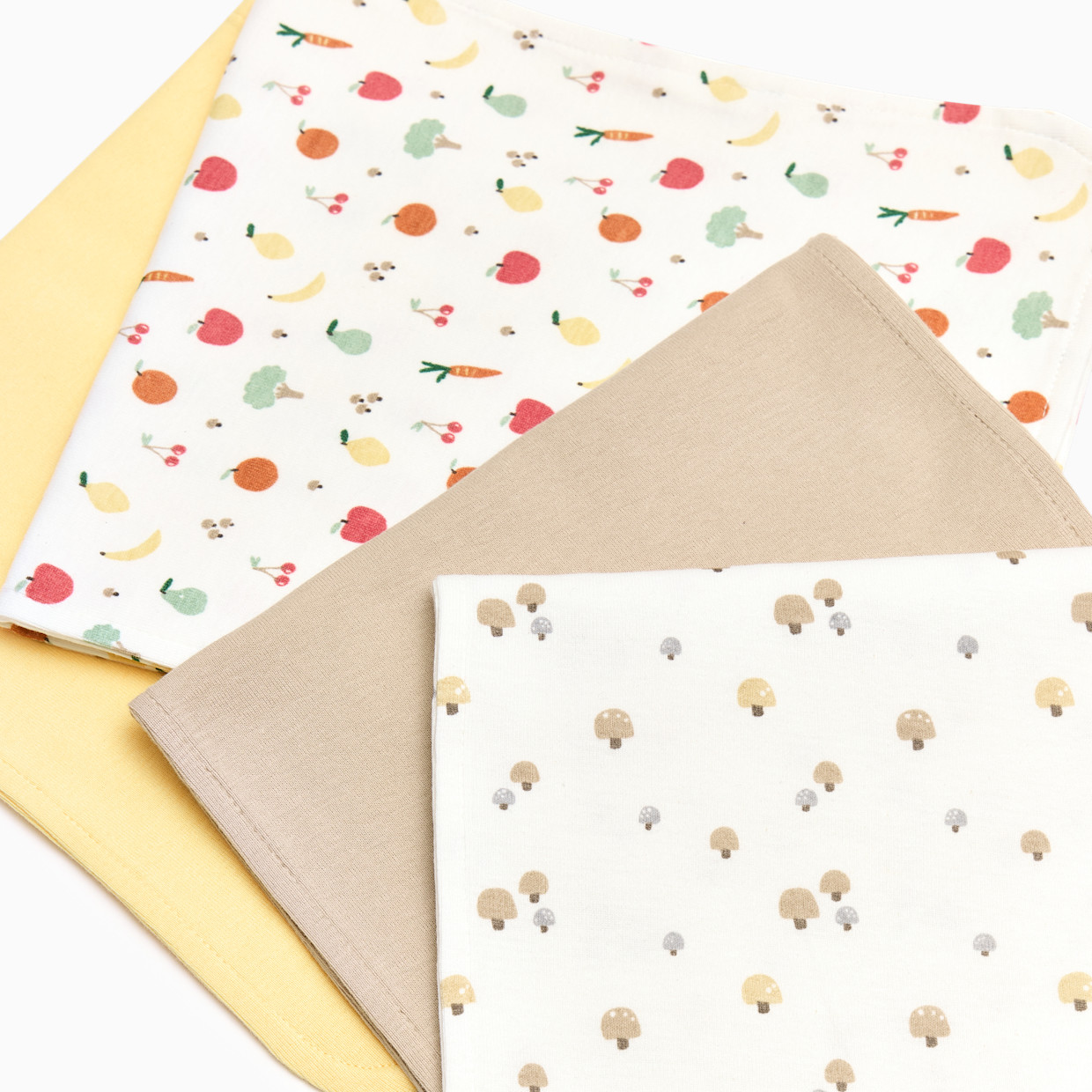 Small Story Organic Cotton Burp Cloth (4 Pack) - Veggie Garden.