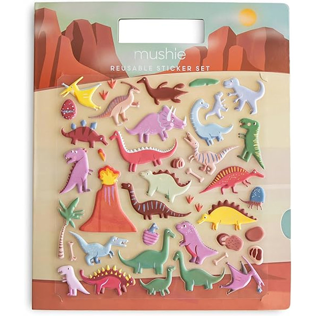 mushie Reusable Sticker Book Set (Dino.