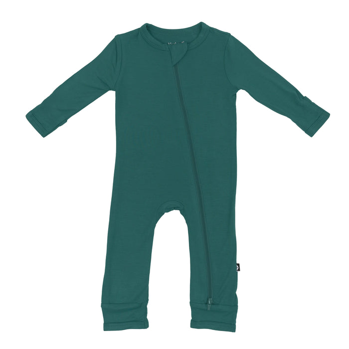 Zippered Romper in Emerald.