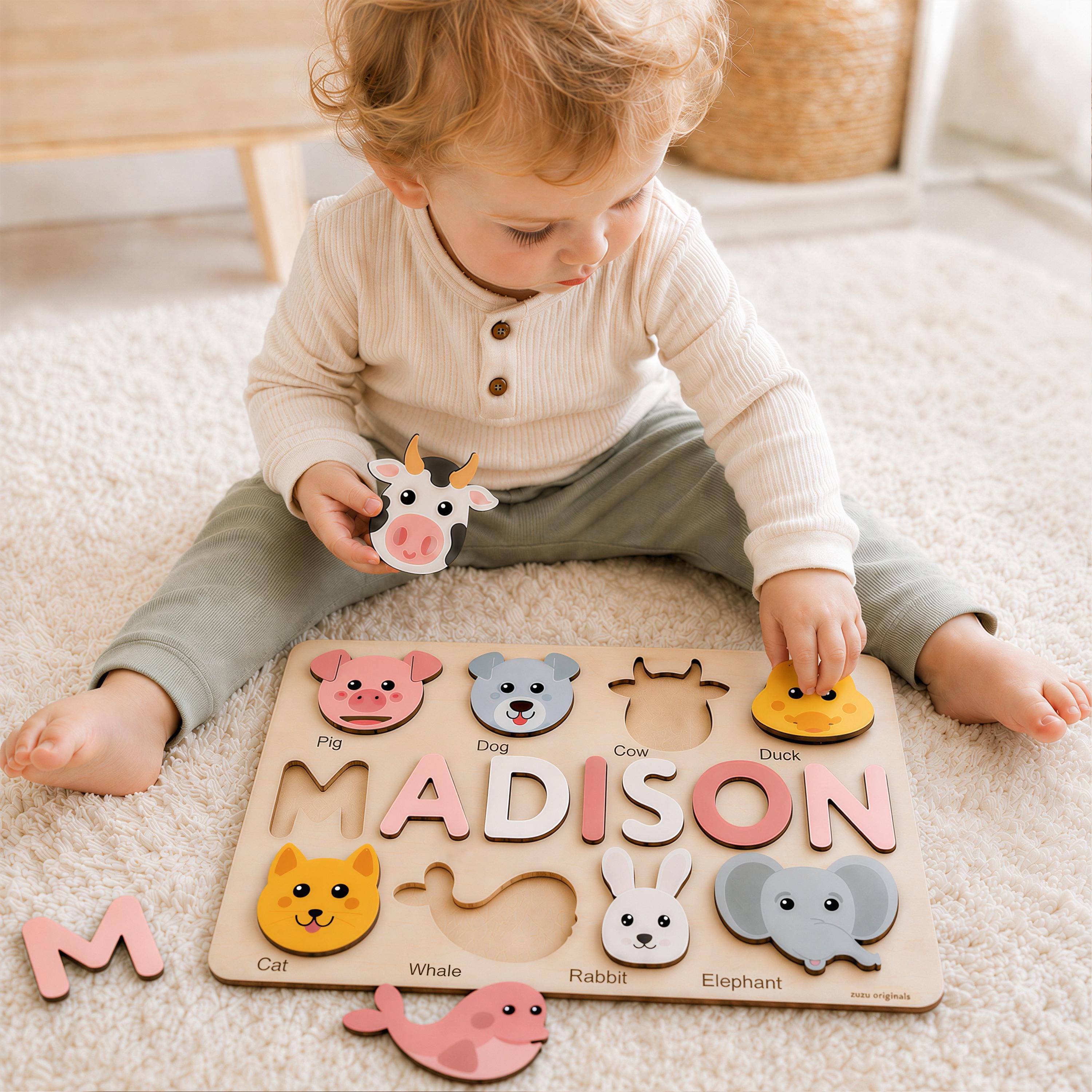 Zuzu Puzzle Custom Name Puzzle with Animals.