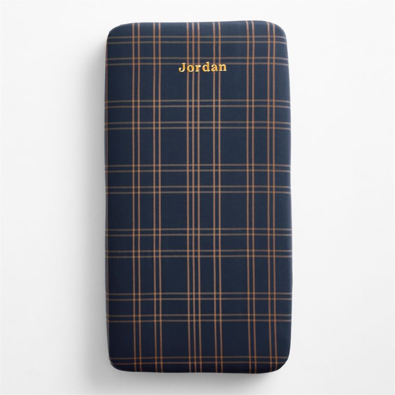 Stax Deep Indigo Organic Cotton Baby Crib Fitted Sheet.