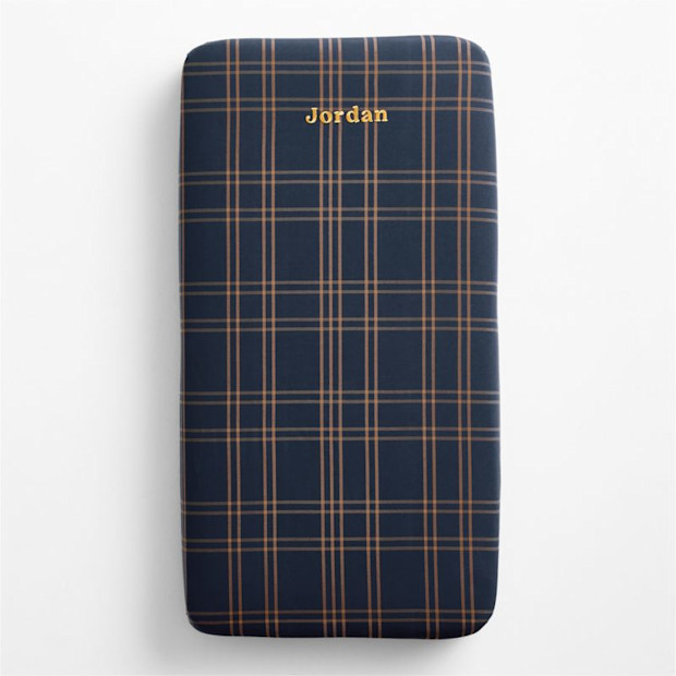 Stax Deep Indigo Organic Cotton Baby Crib Fitted Sheet.