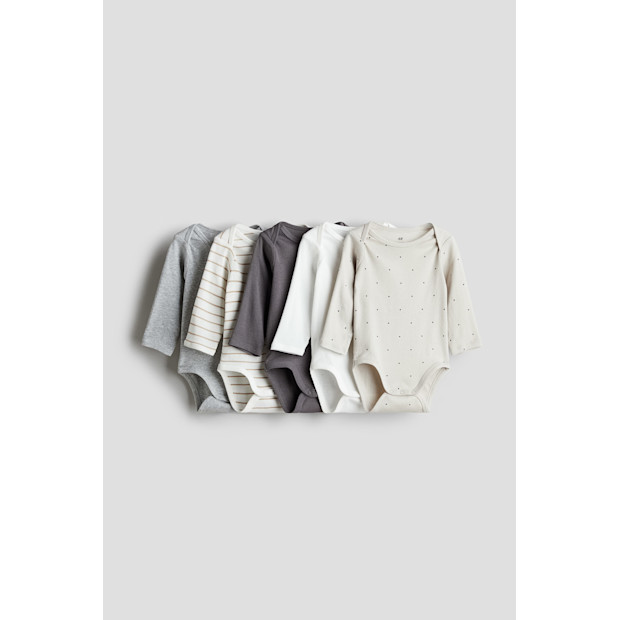H&M Long-sleeve Bodysuit (5-pack).