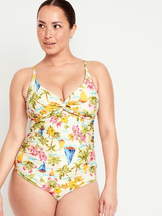 Old Navy Maternity Twist-Front Nursing Swimsuit.