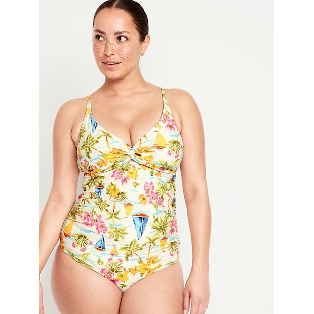 Old Navy Maternity Twist-Front Nursing Swimsuit.