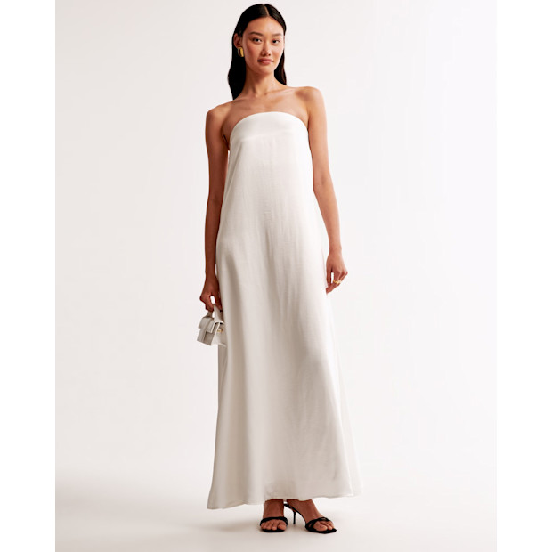 Strapless Trapeze Maxi Dress.