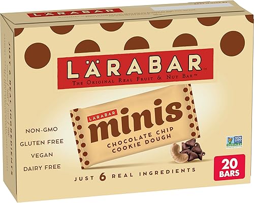Larabar Chocolate Chip Cookie Dough Mini Bars, Gluten Free Vegan Bar, 20 ct.