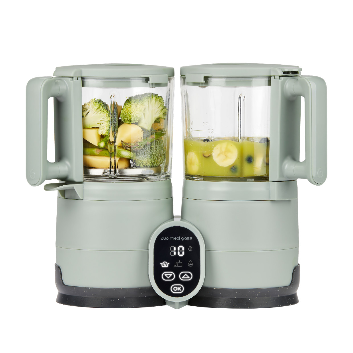 Babymoov Duo Meal Station Glass Baby Food Maker 4-in-1 - Sage.