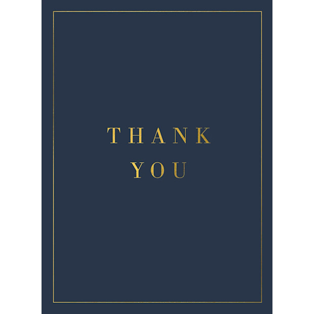 Gold Serif Thank You Card.