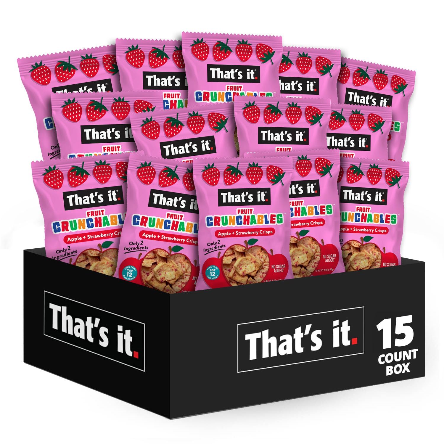 Fruit Crunchables Apple + Strawberry Crisps.