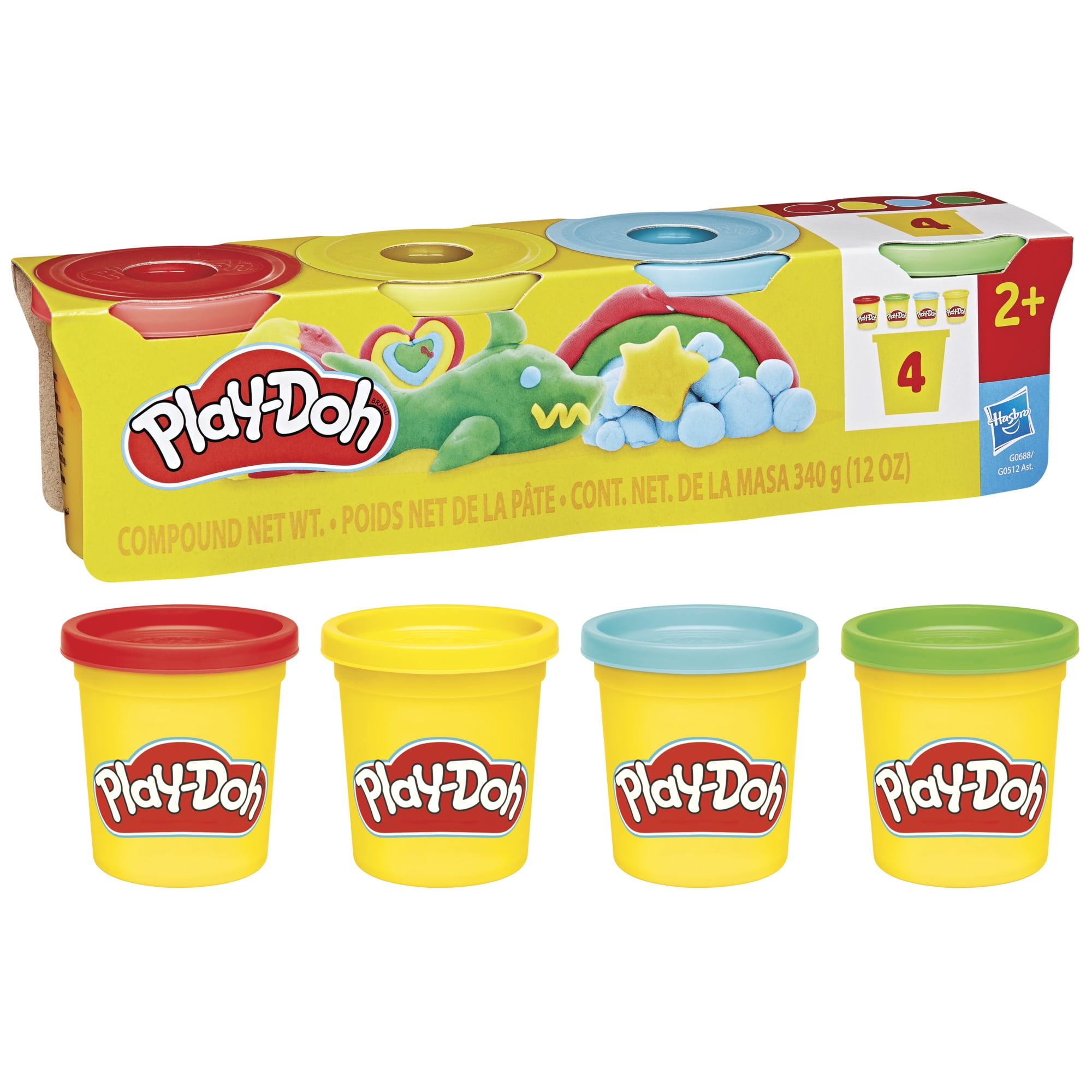 Play-Doh 4 Pack Classic Colors, 3 Ounce Cans.