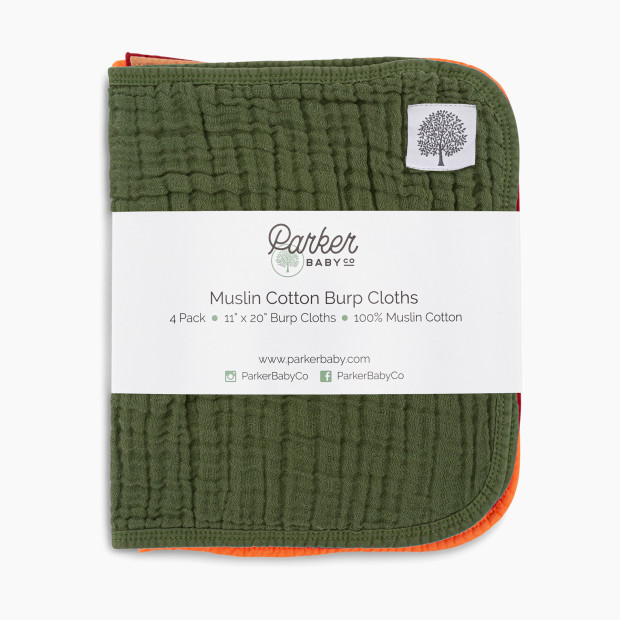Parker Baby Co. Muslin Cotton Burp Cloths (4 Pack) - Estes Set.
