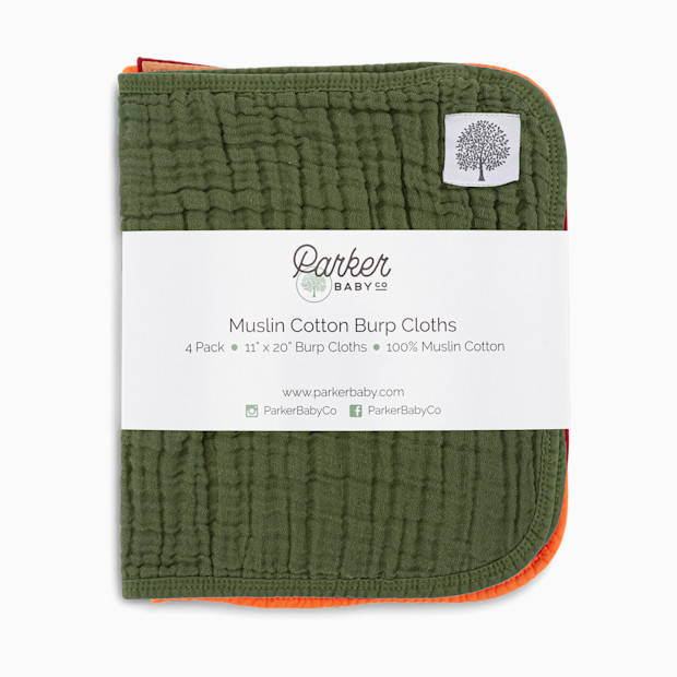 Parker Baby Co. Muslin Cotton Burp Cloths (4-Pack).
