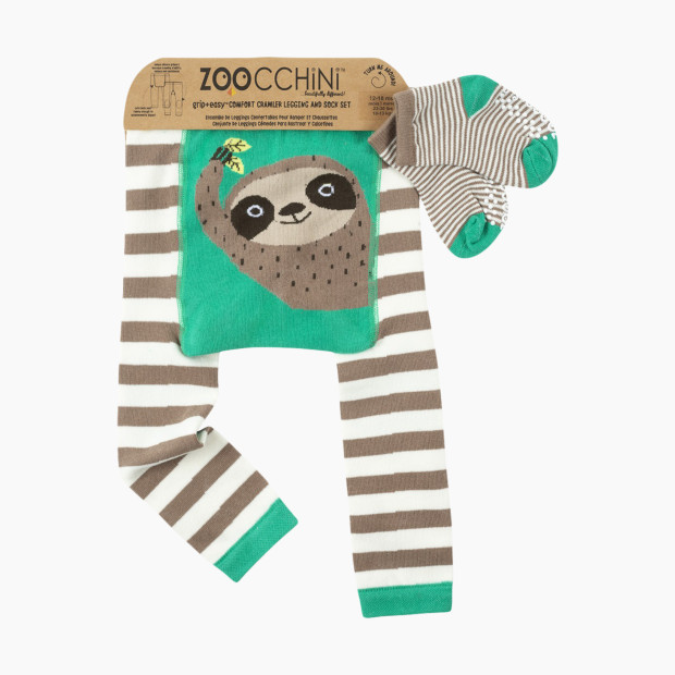 ZOOCCHINI Legging and Sock Set - Sloth, 6-12 Months.