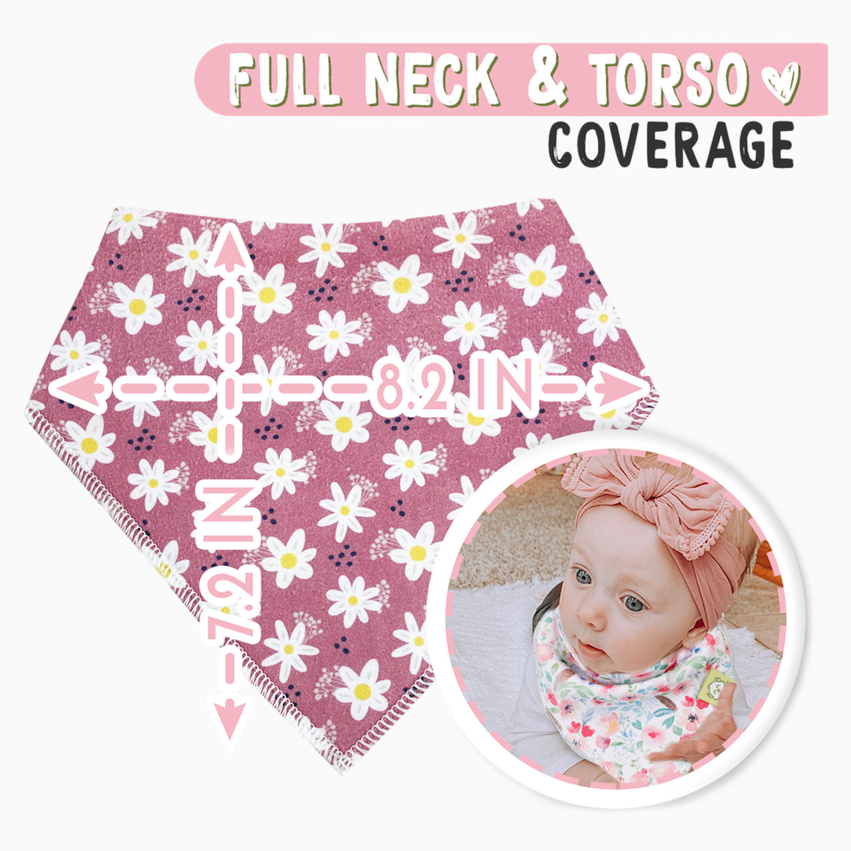 KeaBabies Organic Bandana Bibs (10 Pack) - Tea Party, 10.