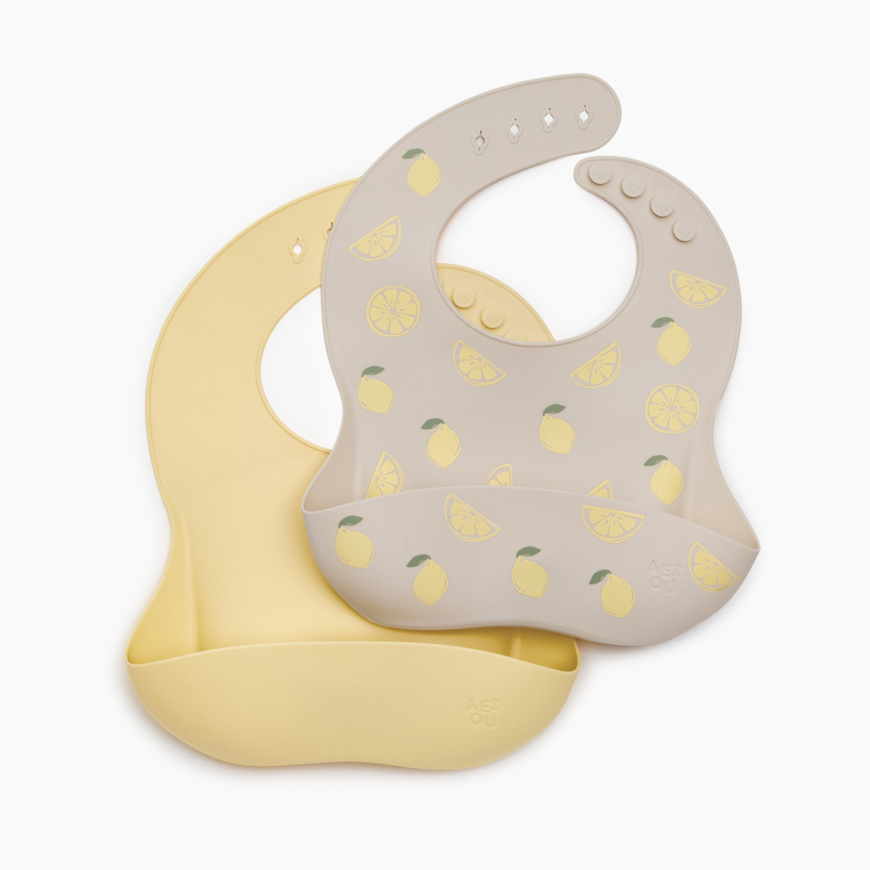 AEIOU Bib (2 Pack) - Butter Lemon.