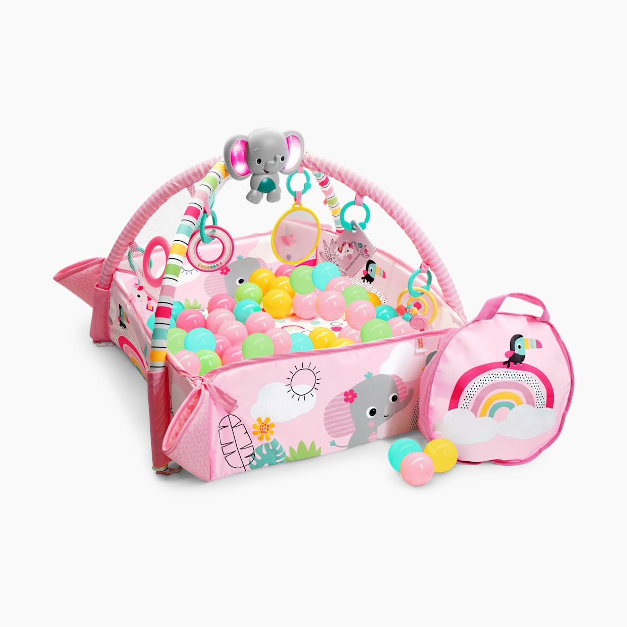 Bright Starts 5-in-1 Your Way Ball Play Baby Activity Play Gym & Ball Pit - Rainbow Tropics.