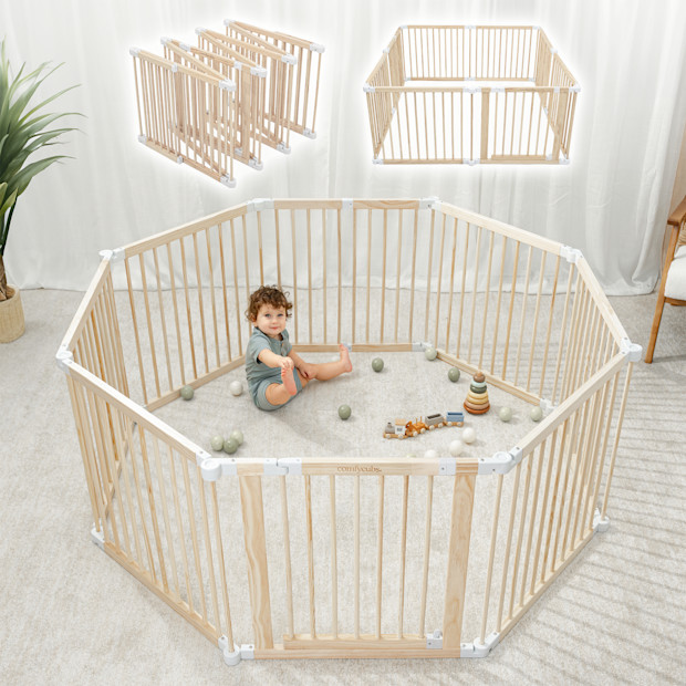 Comfy Cubs Baby Gate Playpen - Foldable with Child-Proof Lock.