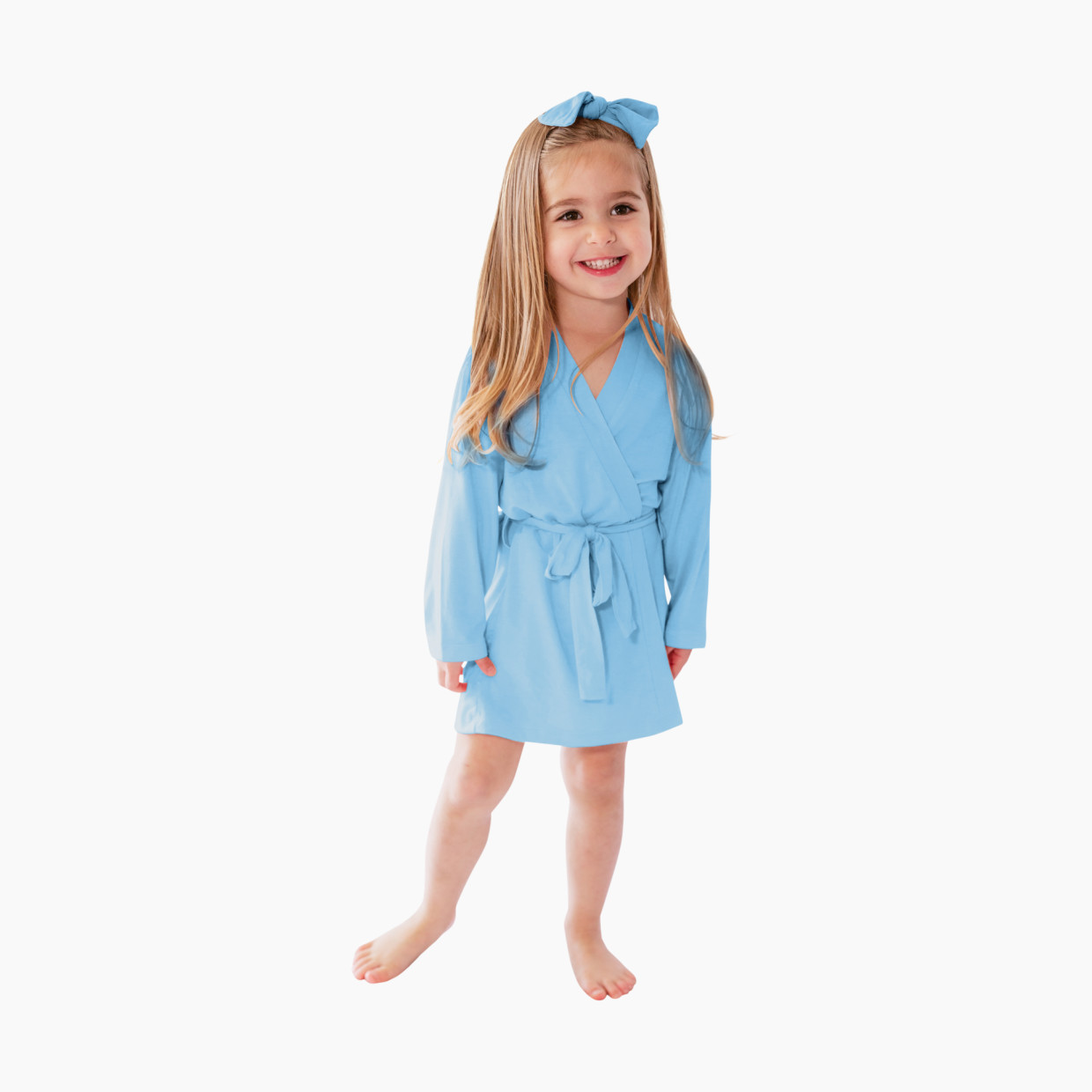 Snuggle Shield LUXE Bamboo Toddler Robe - Sky Blue, 12-36 M.