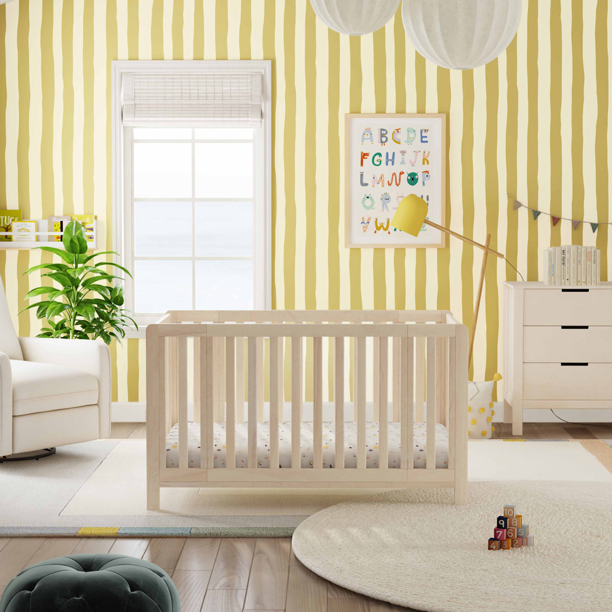 Carter's by daVinci Colby GROW 6-in-1 Convertible Bassinet to Crib - Washed Natural.