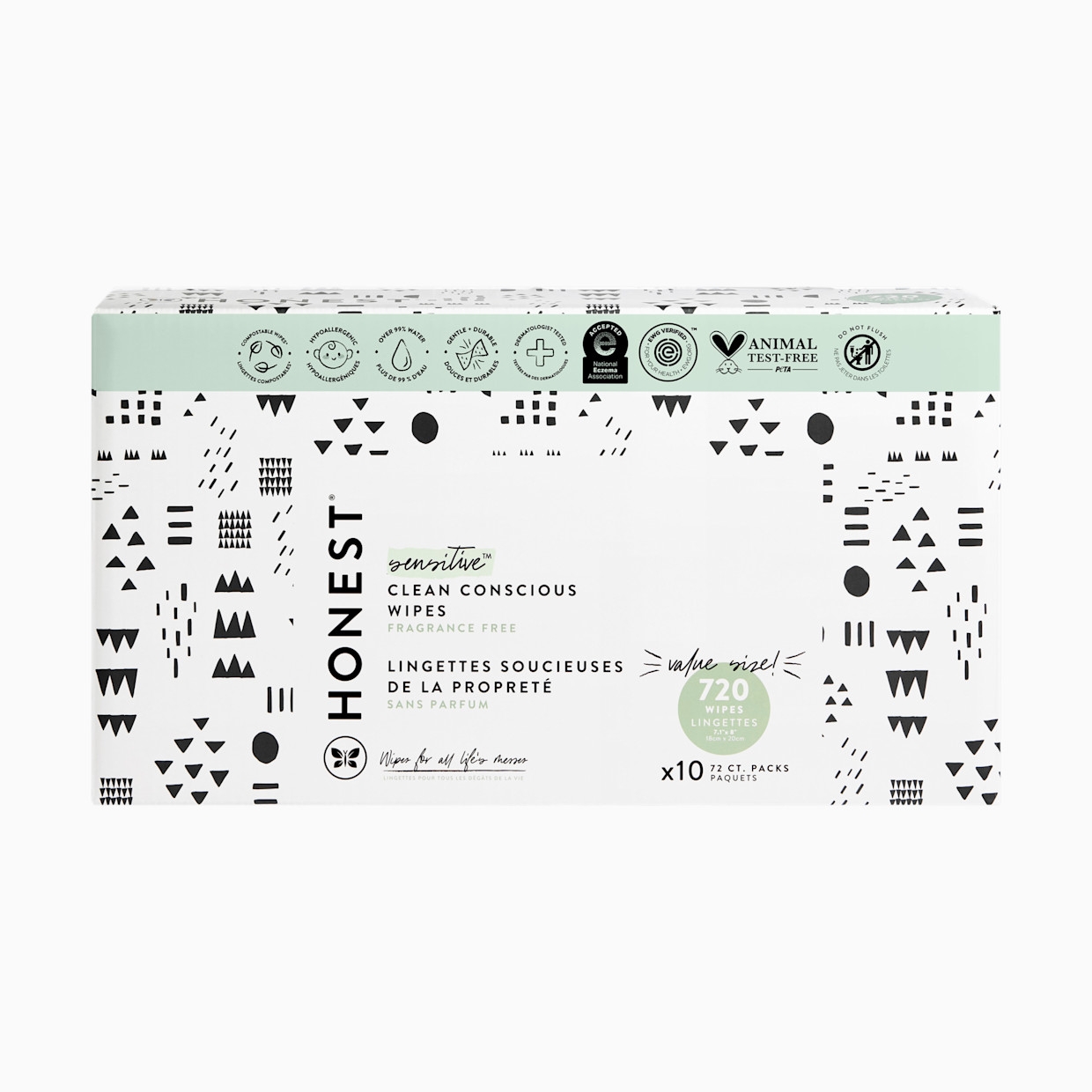 The Honest Company Baby Wipes - Pattern Play, 720 Count.