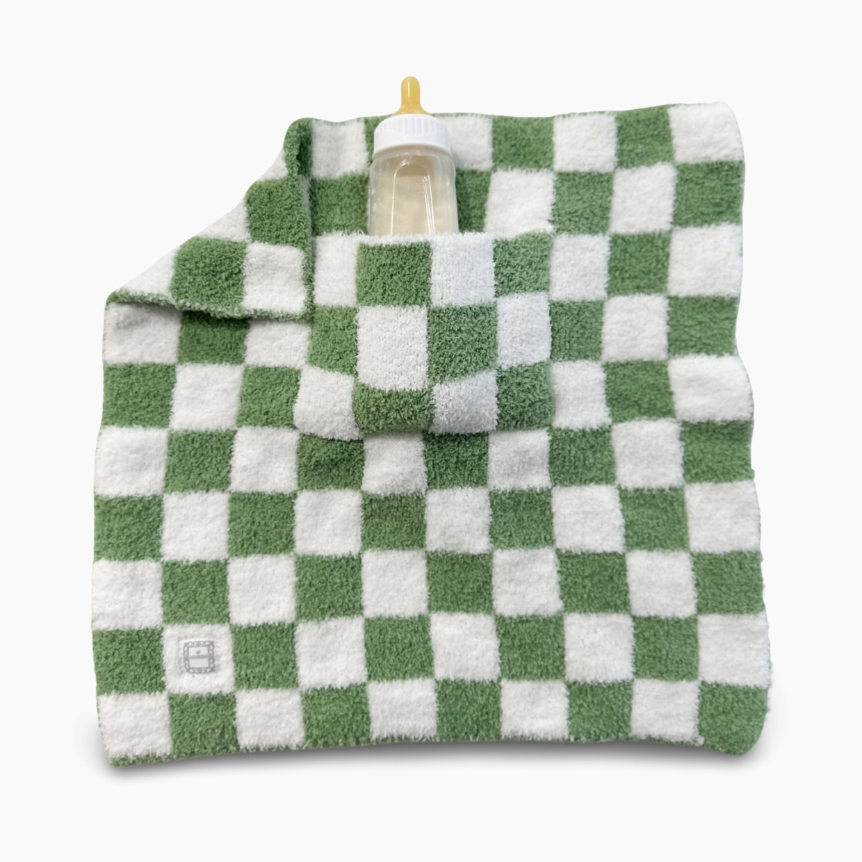 Zalamoon Checkered Mini Luxie Pocket Security Blanket - Ivy, 15x15.