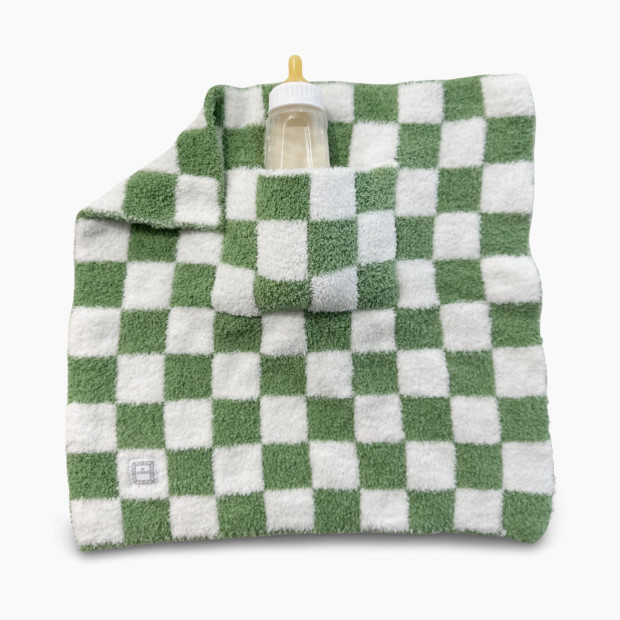Zalamoon Checkered Mini Luxie Pocket Security Blanket - Ivy, 15x15.