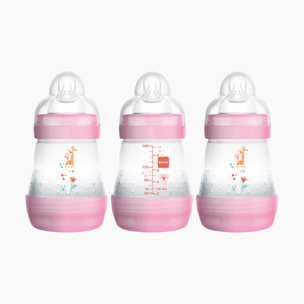 MAM Easy Start Anti-Colic Bottle (3 Pack) - Pink, 5 Oz.