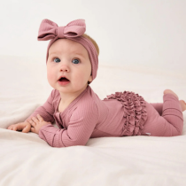 Rosewood Ribbed Ruffle Zippy – Little Sleepies