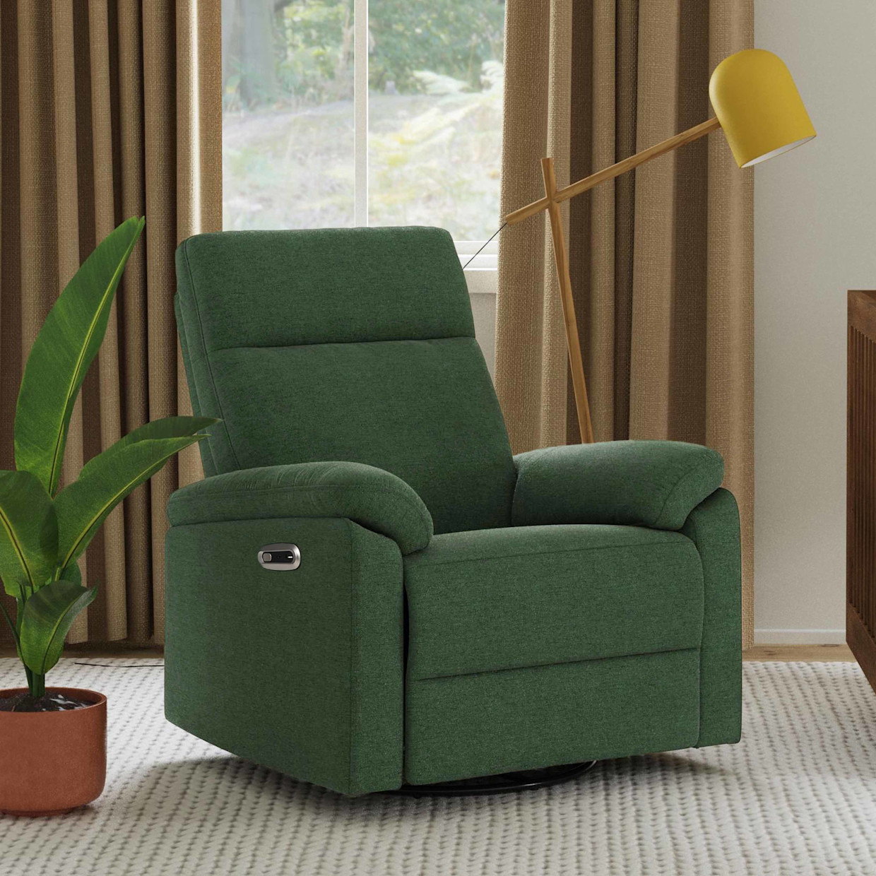 daVinci Suzy Electronic Recliner and Swivel Glider - Pine Green.