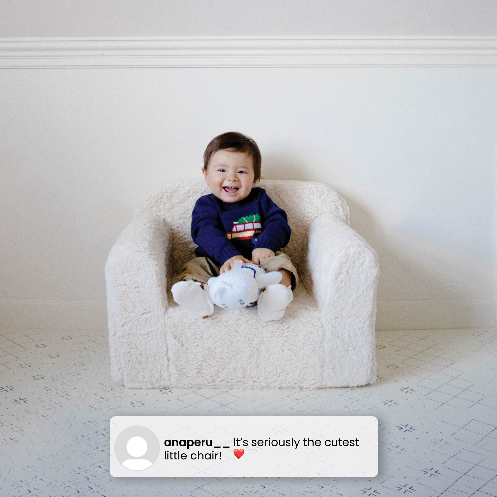 Delta Children Cozee High Pile Fleece Chair - Sherpa Cream.