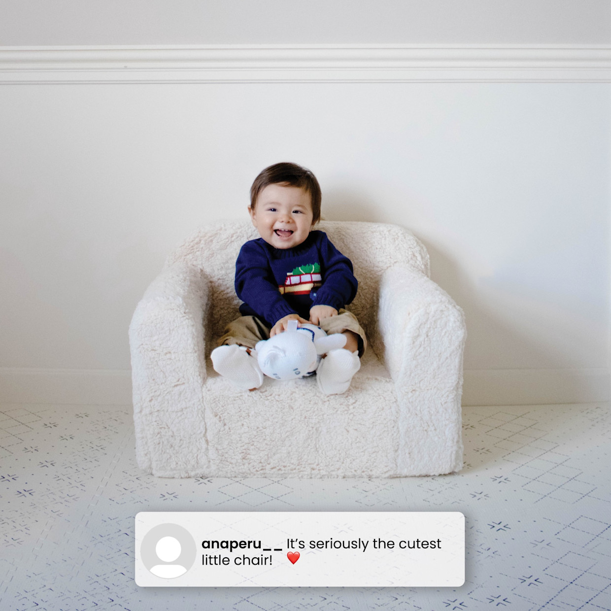 Delta Children Cozee High Pile Fleece Chair - Sherpa Cream.