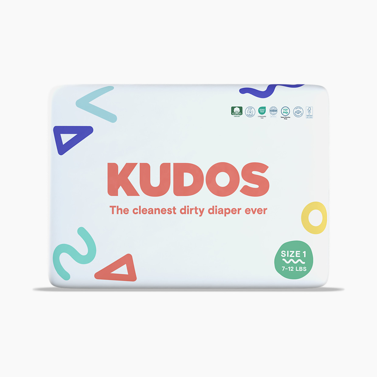 Kudos Diapers, Monthly Supply - Size 1, 210 Count.