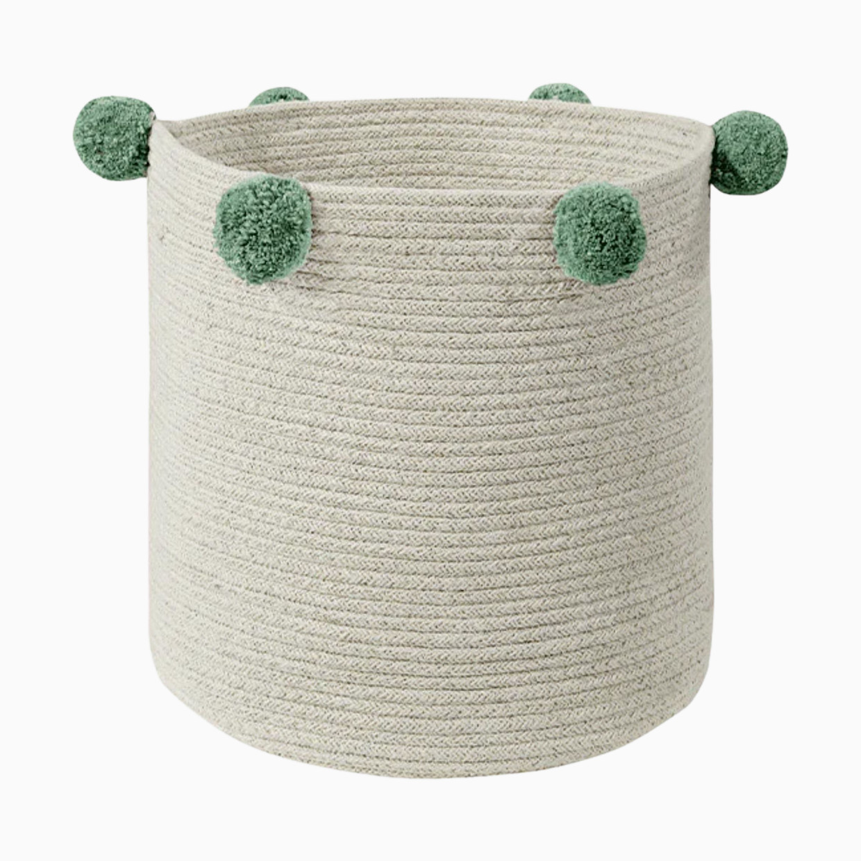 Lorena Canals Cotton Bubbly Basket - Natural/Green.