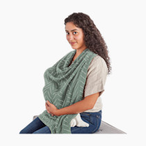 Itzy Ritzy Breastfeeding Boss Multi-Use Cover – A Nursing Cover, Swaddle, Car Seat Cover, Tummy Time Mat & Burp Cloth All in One – Made of Soft Muslin Fabric & Measures 47” x 47” (Sage Mudcloth)