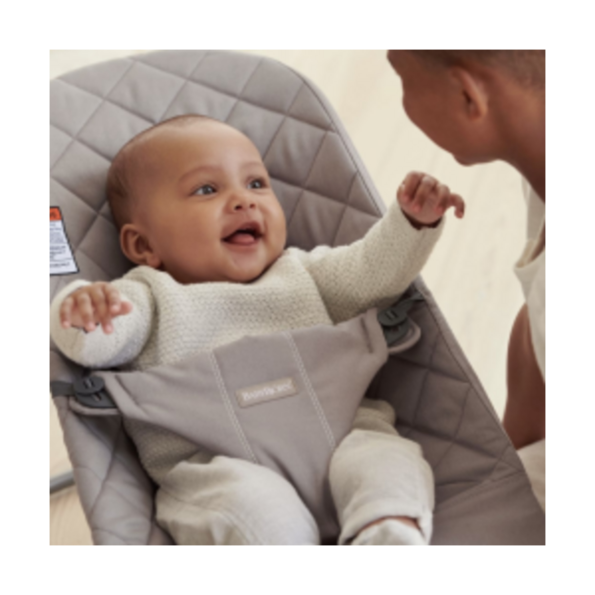 BabyBjörn Bouncer Bliss - Sand Gray/Dark Gray Frame.