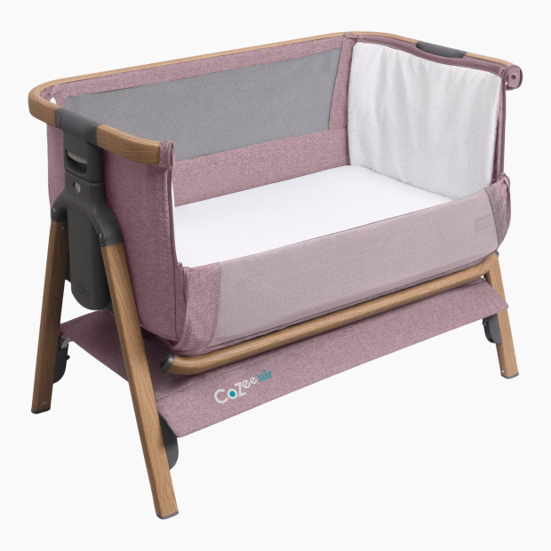 Tutti Bambini CoZee Air Bedside Bassinet - Oak/Pink.