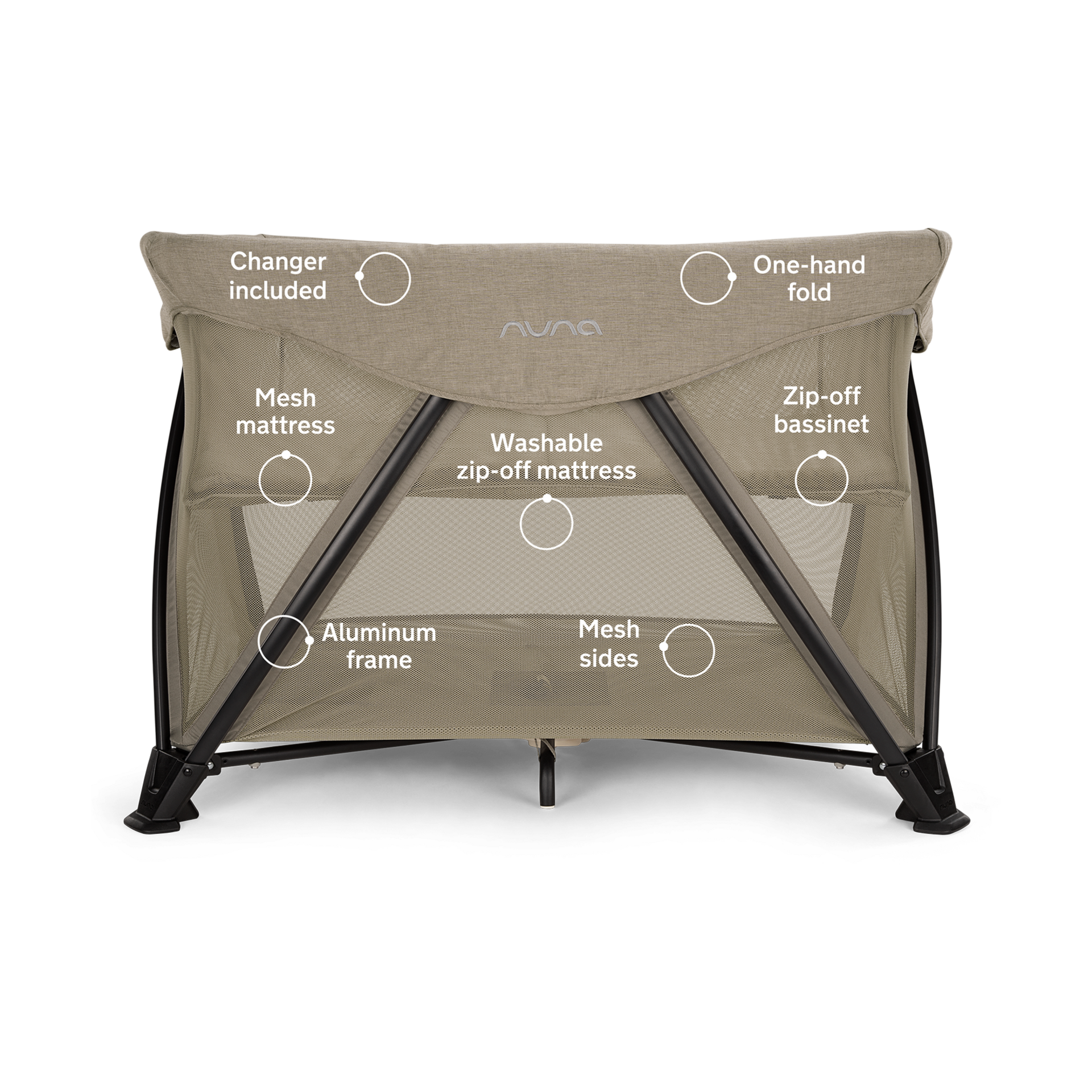 Nuna Sena aire Travel Crib Hazelwood Babylist Shop