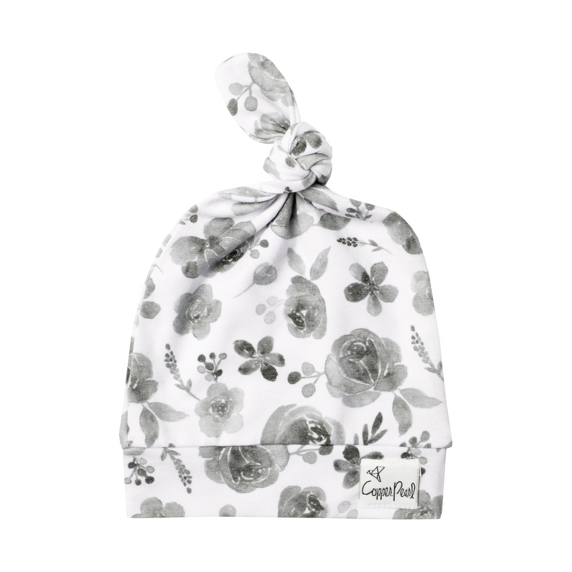 Copper Pearl Baby Beanie Hat Top Knot Stretchy Soft Rowan