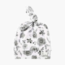 Copper Pearl Baby Beanie Hat Top Knot Stretchy Soft Rowan