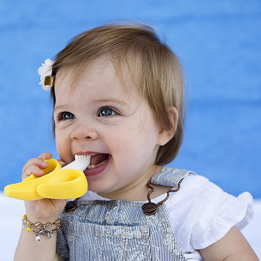 banana teething brush